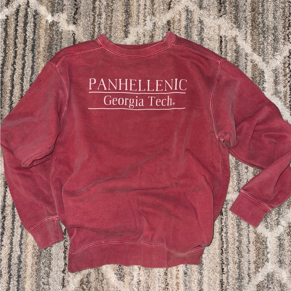 Comfort Colors Red Panhellenic Georgia Tech Crewneck Sweatshirt